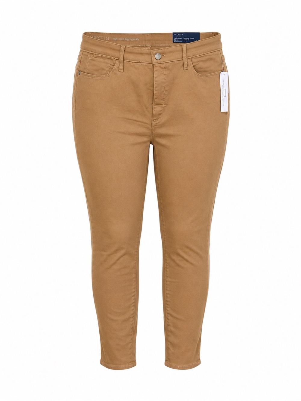 Talbots Flawless High Waist Jegging Ankle Pants Womens 14 Tan Skinny Stretch NWT